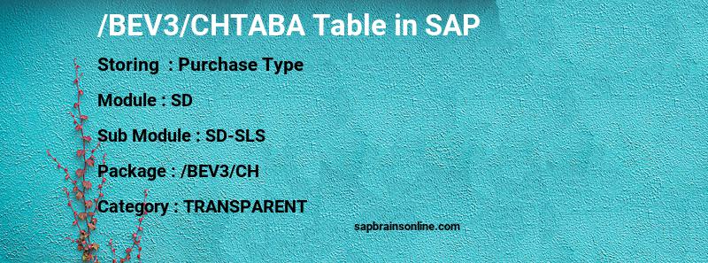 SAP /BEV3/CHTABA table