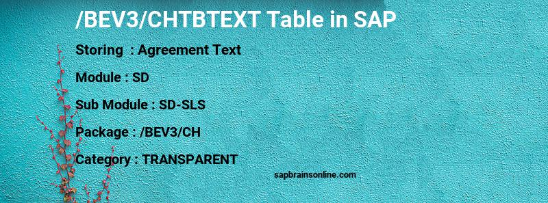 SAP /BEV3/CHTBTEXT table