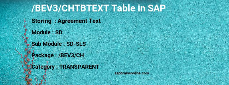 SAP /BEV3/CHTBTEXT table