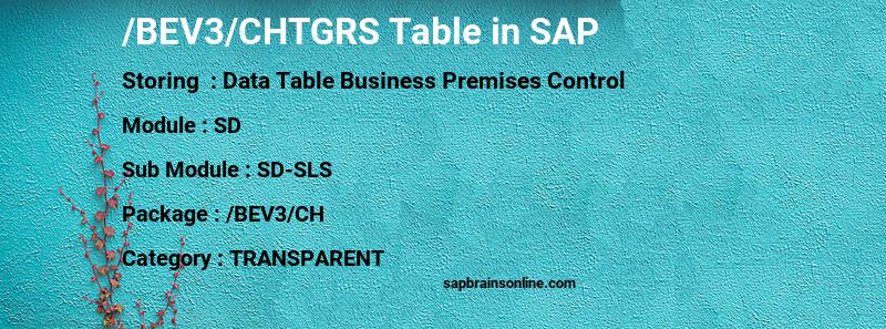 SAP /BEV3/CHTGRS table