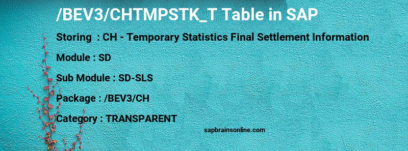 SAP /BEV3/CHTMPSTK_T table
