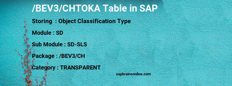 SAP /BEV3/CHTOKA table