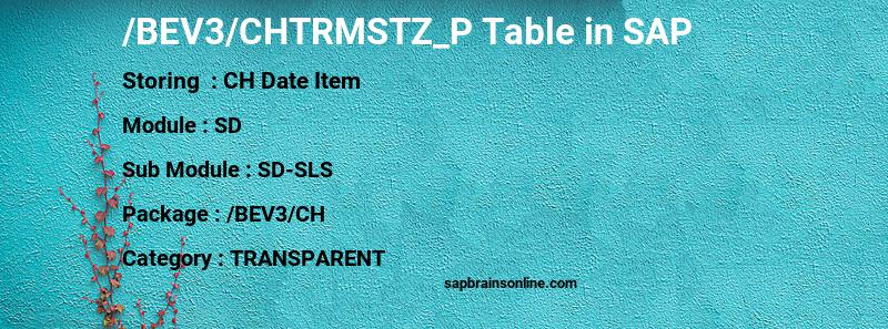 SAP /BEV3/CHTRMSTZ_P table