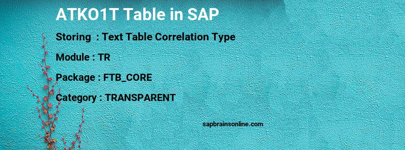 SAP ATKO1T table