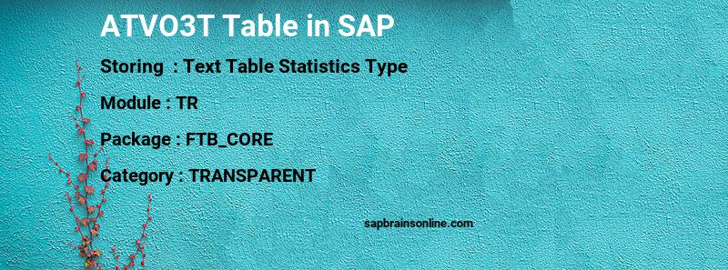 SAP ATVO3T table