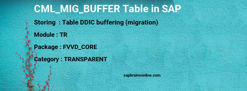 SAP CML_MIG_BUFFER table