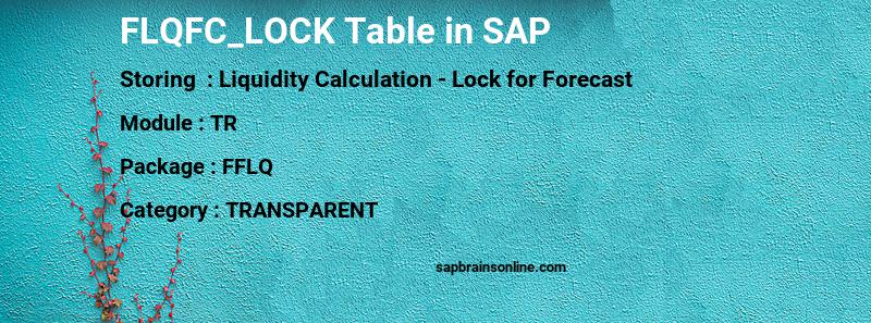 SAP FLQFC_LOCK table