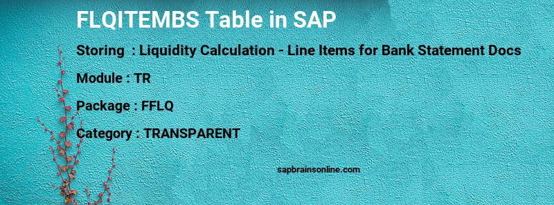 SAP FLQITEMBS table