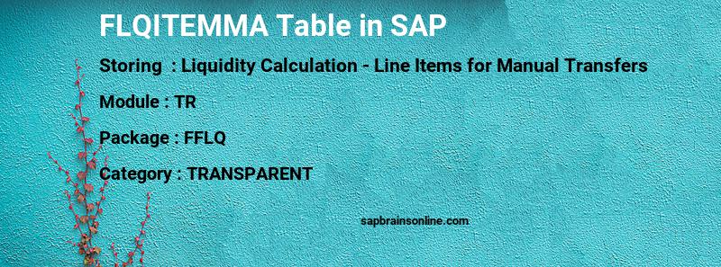 SAP FLQITEMMA table