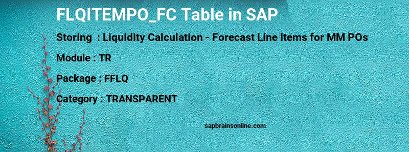 SAP FLQITEMPO_FC table