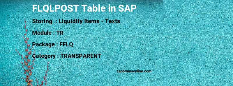 SAP FLQLPOST table