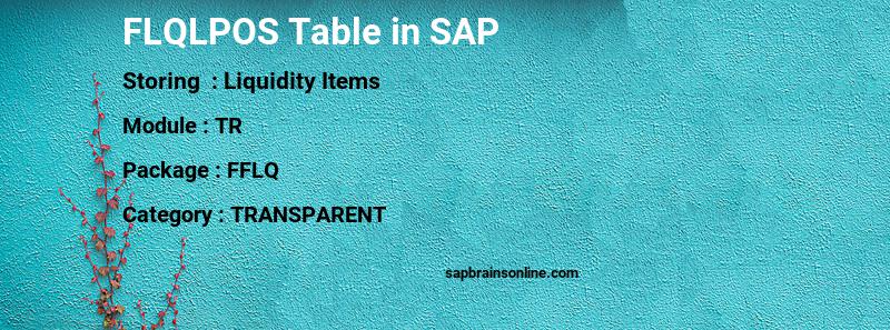 SAP FLQLPOS table