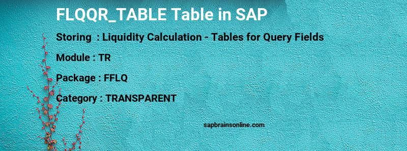 SAP FLQQR_TABLE table