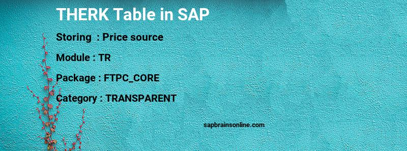 SAP THERK table