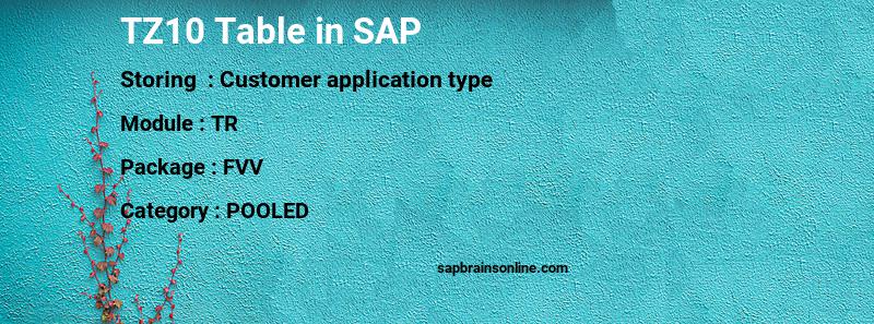 SAP TZ10 table