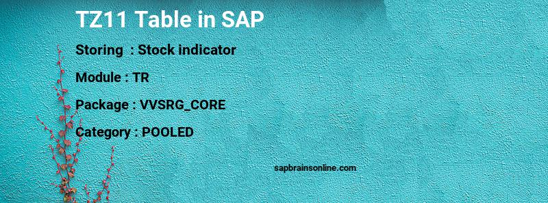 SAP TZ11 table