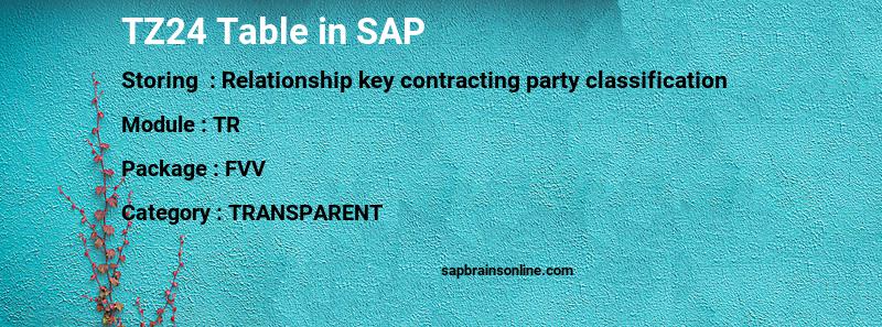 SAP TZ24 table