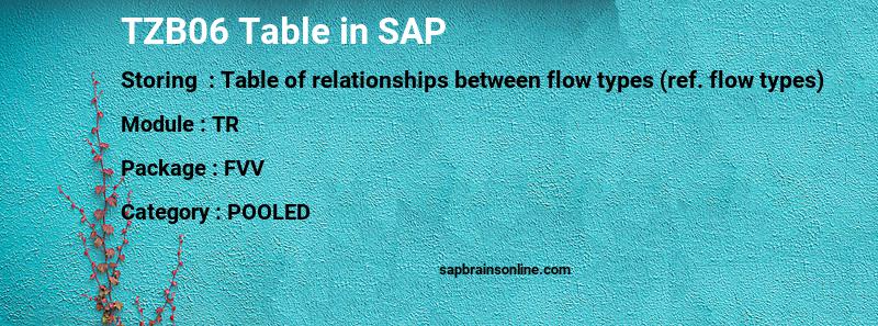 SAP TZB06 table