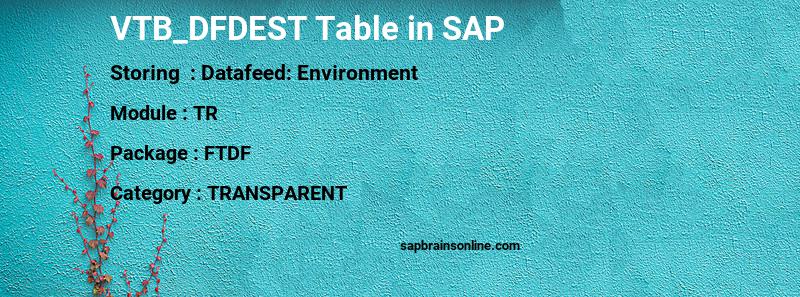 SAP VTB_DFDEST table
