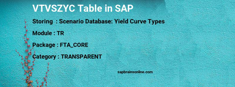 SAP VTVSZYC table