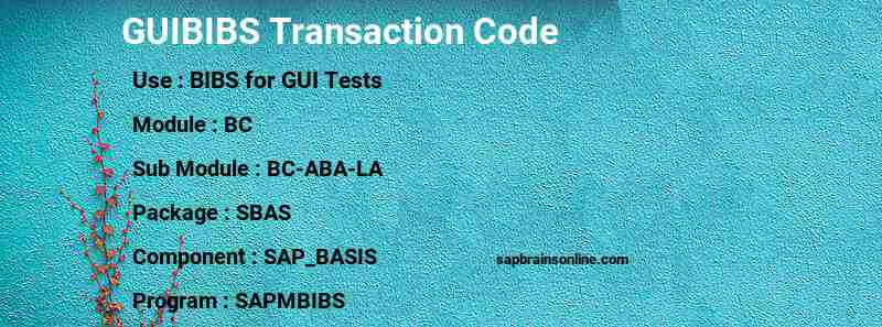 SAP GUIBIBS transaction code