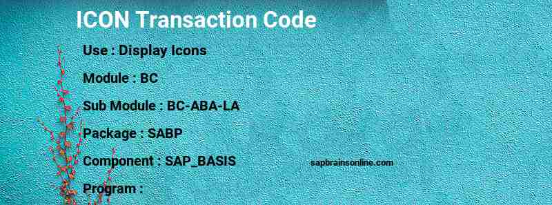 SAP ICON transaction code