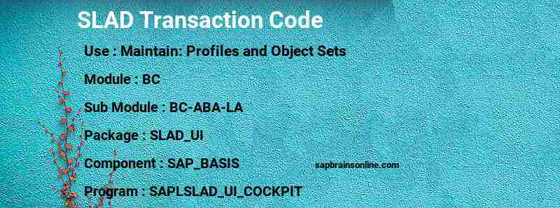 SAP SLAD transaction code