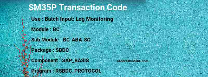 SAP SM35P transaction code