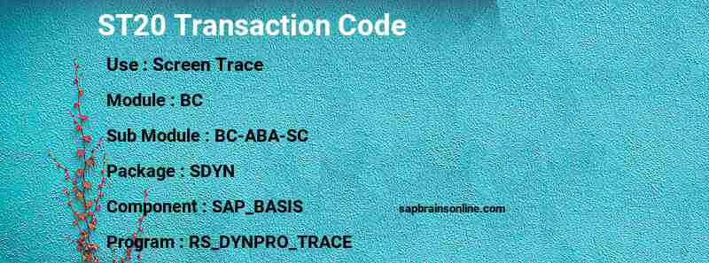 SAP ST20 transaction code