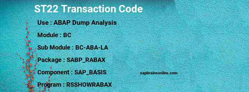 SAP ST22 transaction code