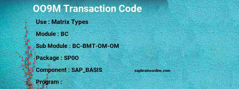 SAP OO9M transaction code