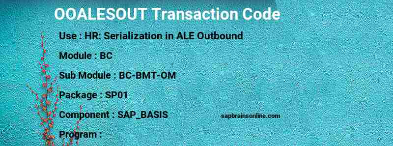 SAP OOALESOUT transaction code