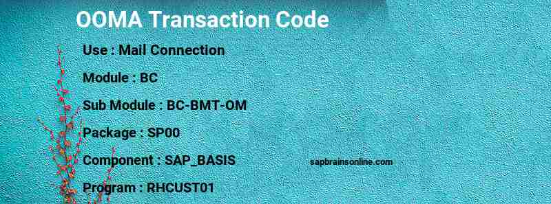 SAP OOMA transaction code