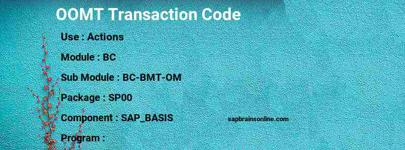 SAP OOMT transaction code