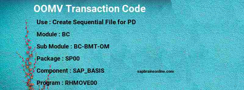 SAP OOMV transaction code