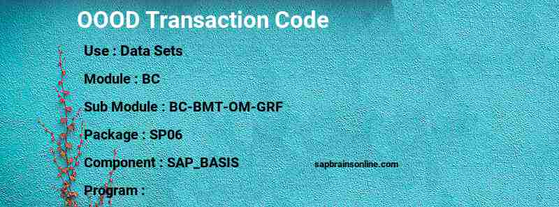 SAP OOOD transaction code