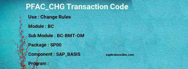 SAP PFAC_CHG transaction code