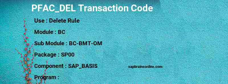 SAP PFAC_DEL transaction code