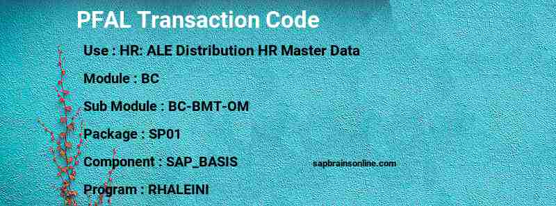 SAP PFAL transaction code