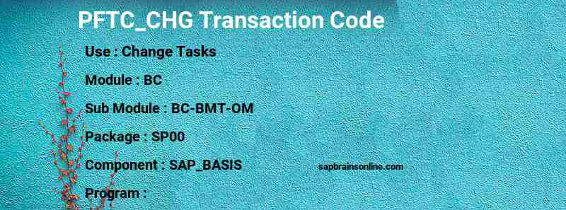 SAP PFTC_CHG transaction code