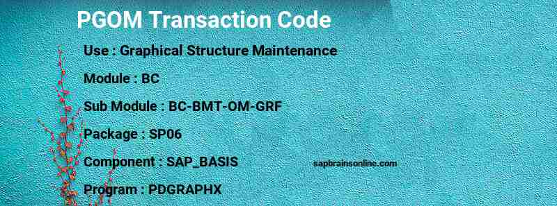 SAP PGOM transaction code