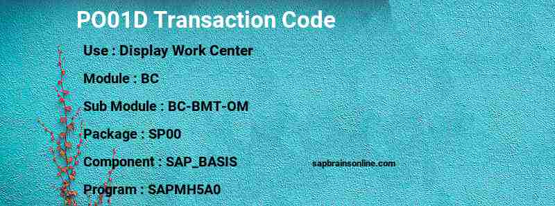 SAP PO01D transaction code