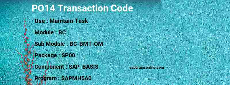 SAP PO14 transaction code