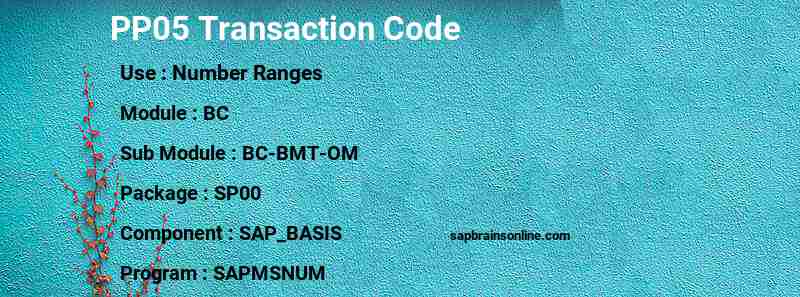 SAP PP05 transaction code