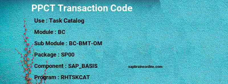 SAP PPCT transaction code