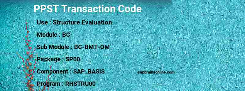SAP PPST transaction code