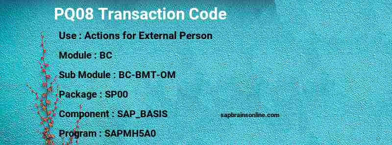 SAP PQ08 transaction code