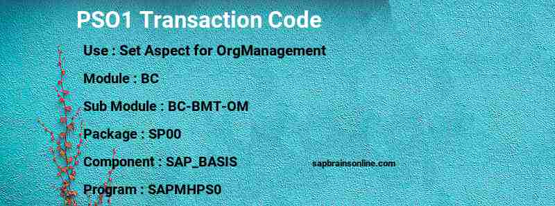 SAP PSO1 transaction code