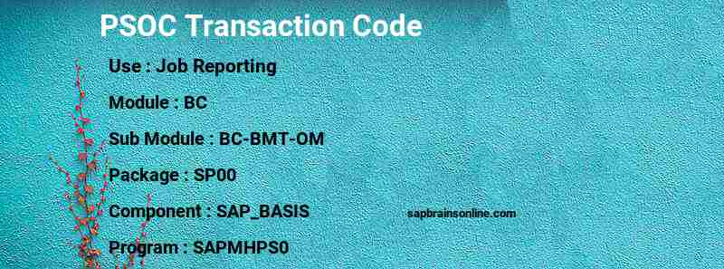 SAP PSOC transaction code