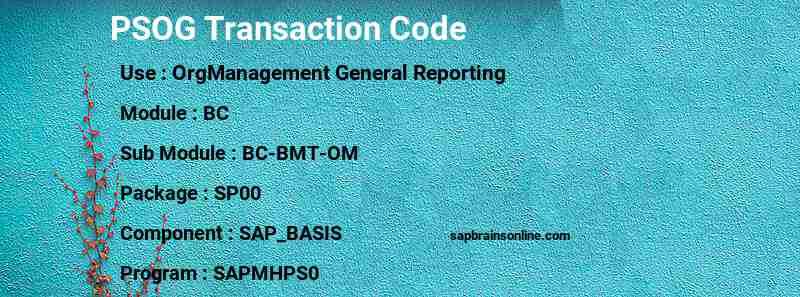 SAP PSOG transaction code